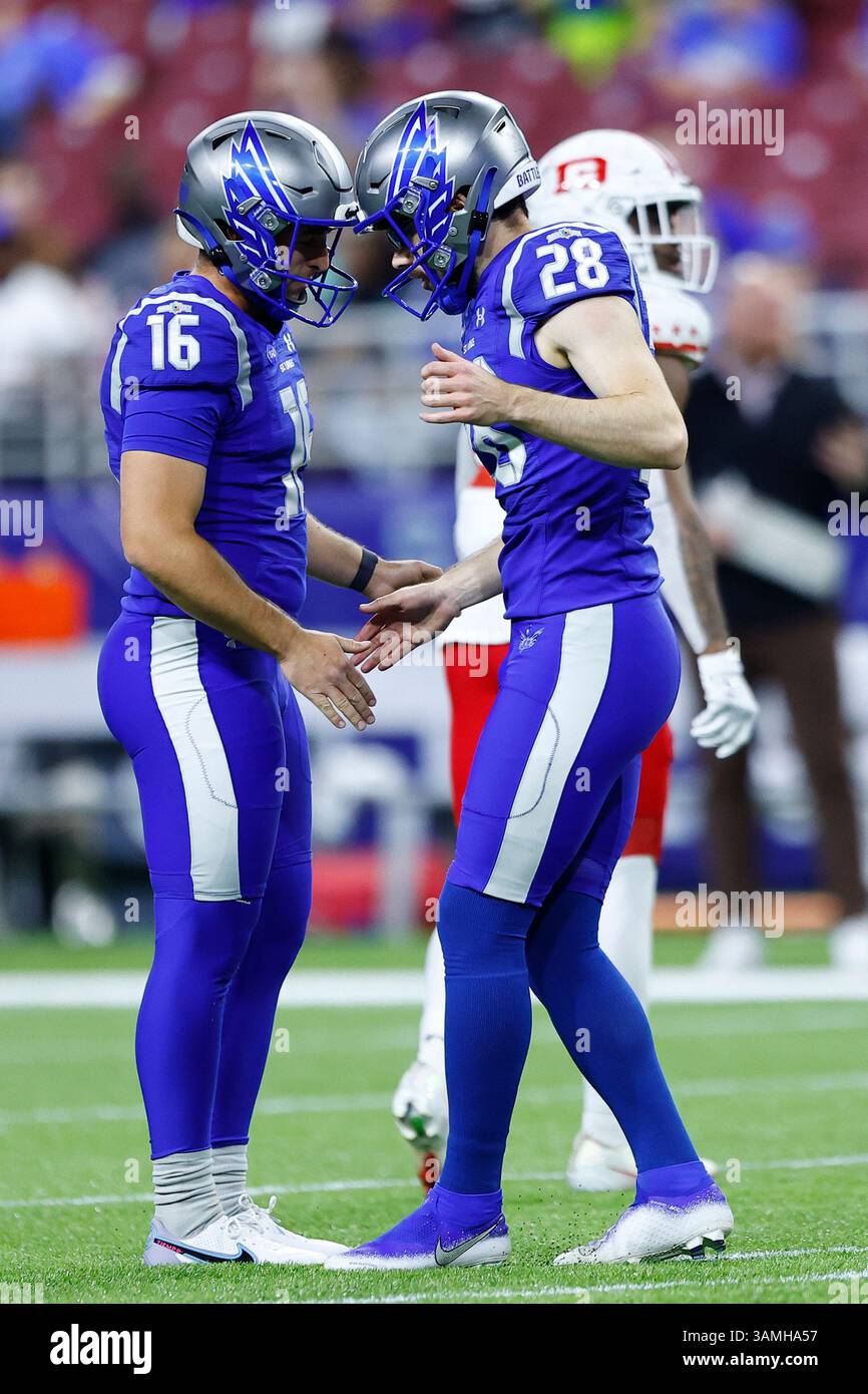 ST. LOUIS, MO - APRIL 13: St. Louis Battlehawks kicker Rodrigo ...