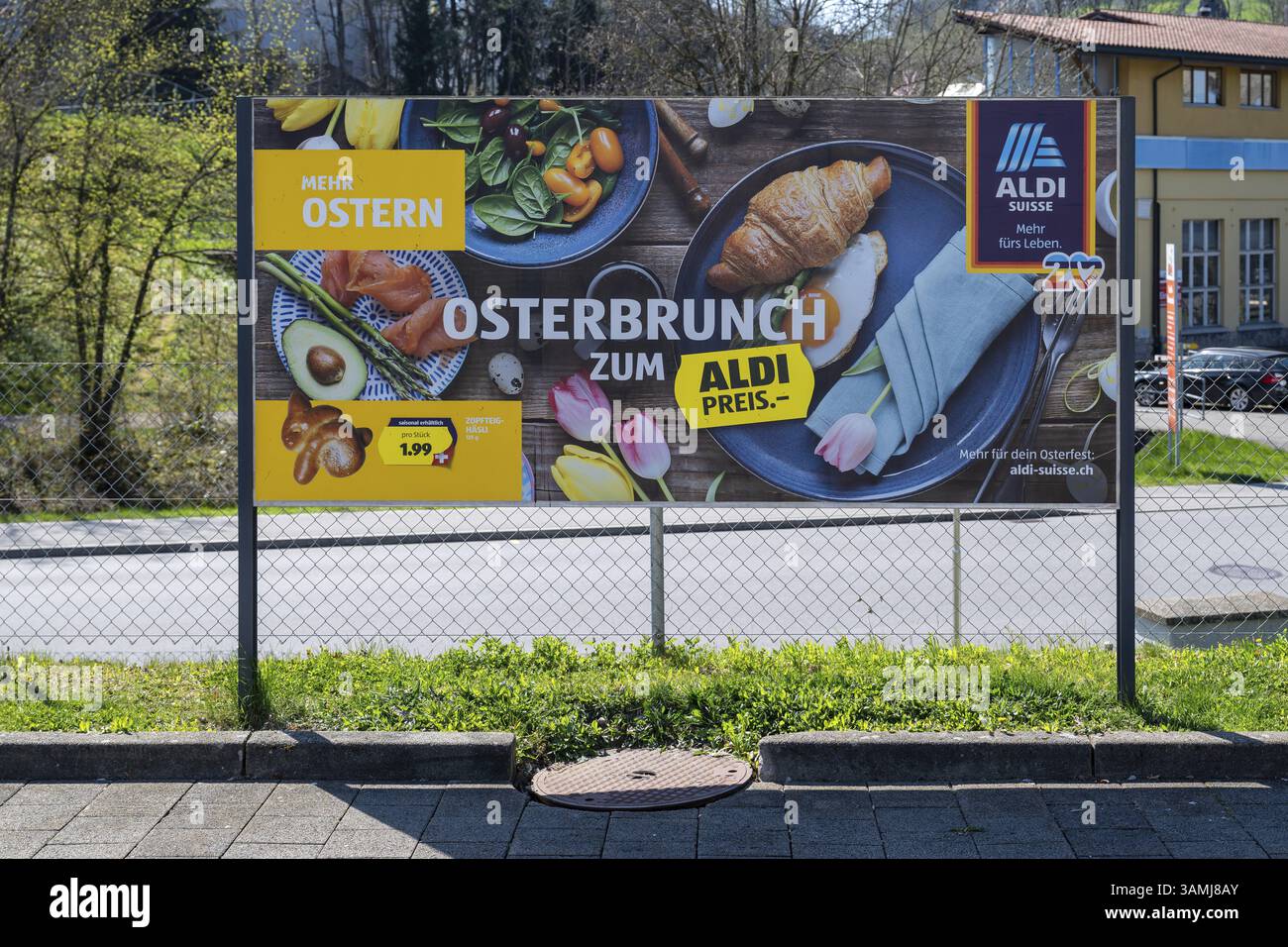Aldi advertising poster Easter brunch Stock Photo