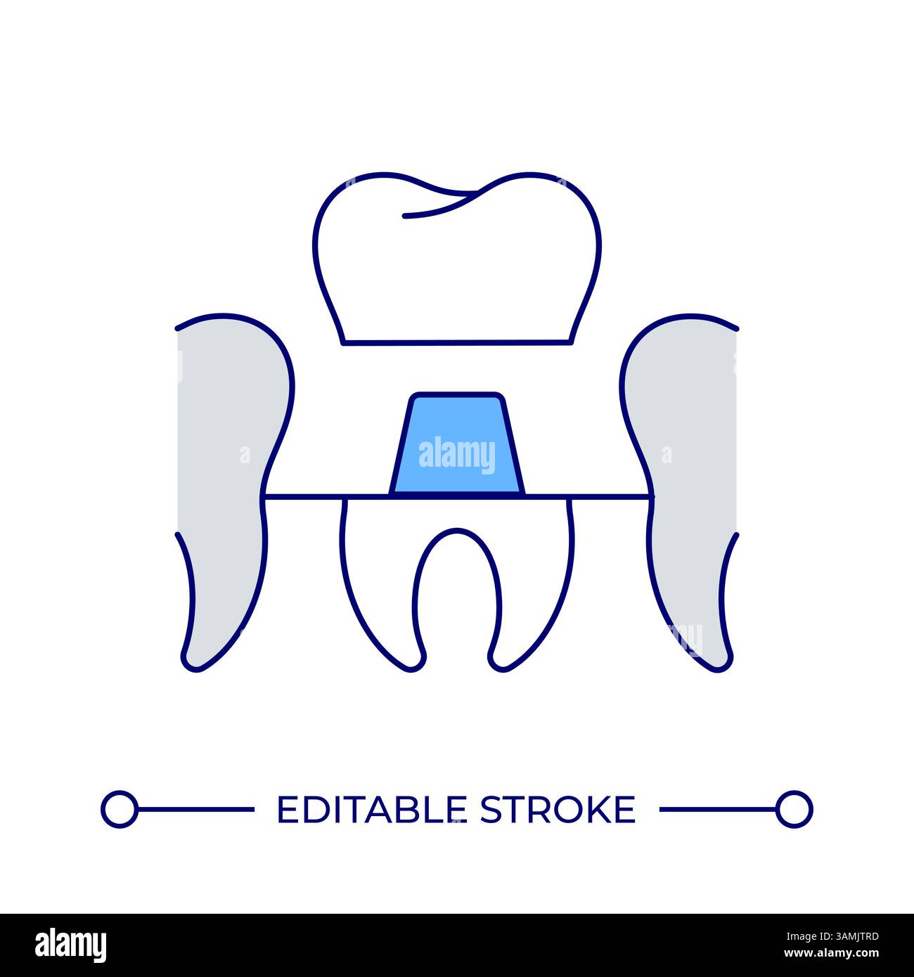 Dental crown installation line color icon Stock Vector Image & Art Alamy