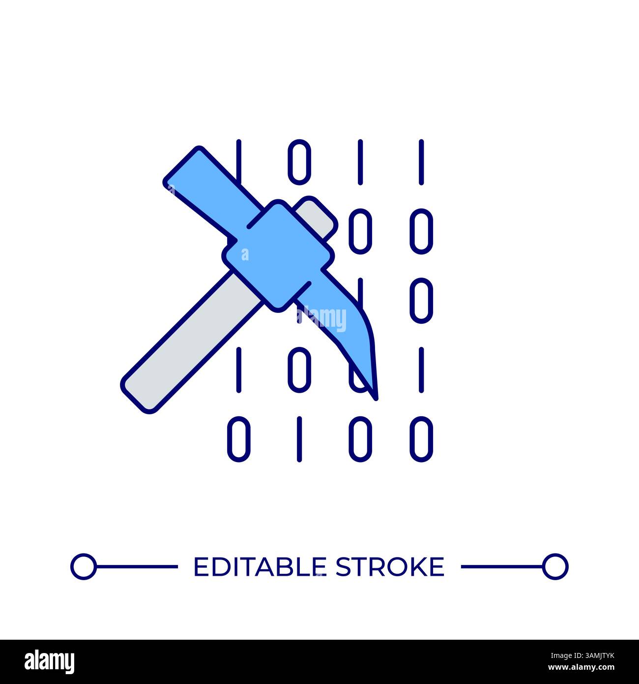Data mining line color icon Stock Vector