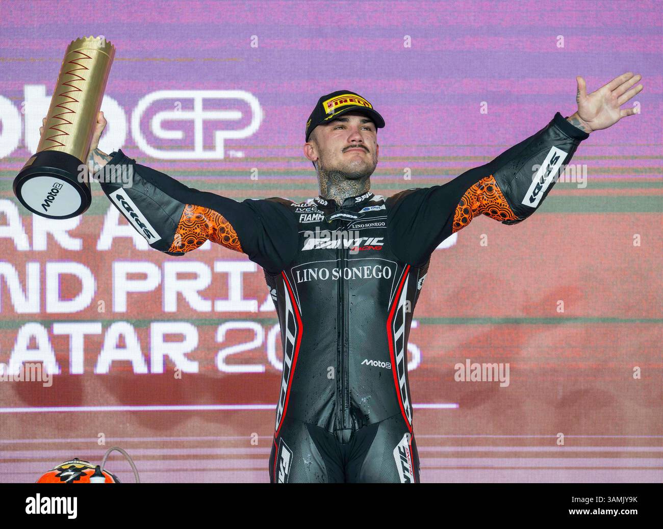 Doha, Qatar. 13th Apr, 2025. Spanish Moto2 rider Aron Canet of Fantic ...
