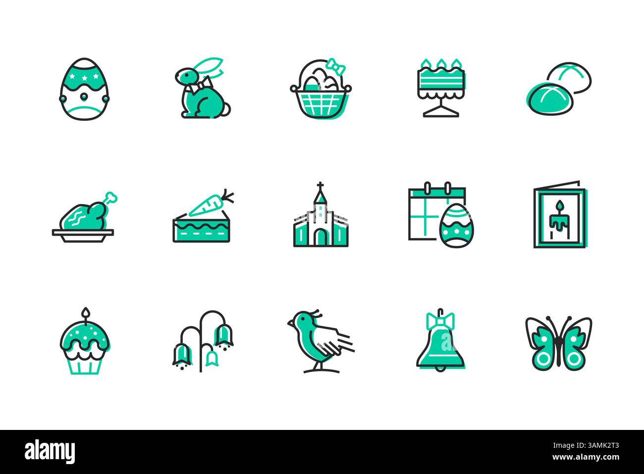 Easter - set of line design style icons Stock Vector Image & Art - Alamy
