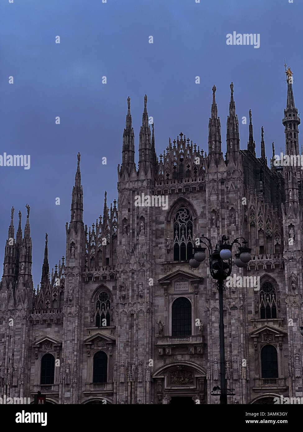 Gothic Facade of the Milan Cathedral, Italy - Smartphone Captured Stock Image