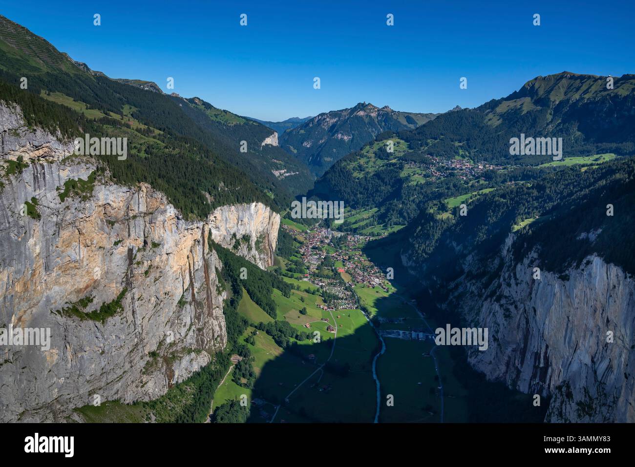Aerial view of Swiss Alps in Lauterbrunnen, Switzerland Stock Photo - Alamy