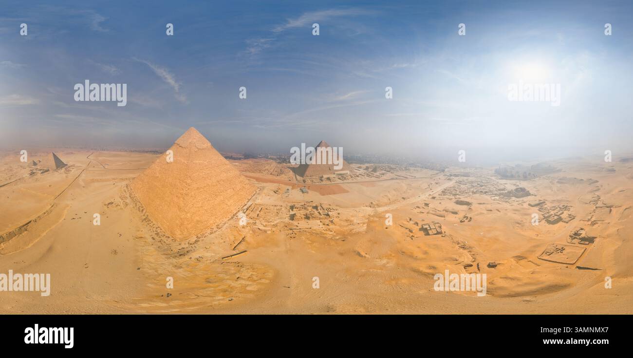 Aerial view of the pyramids in Egypt during night Stock Photo - Alamy