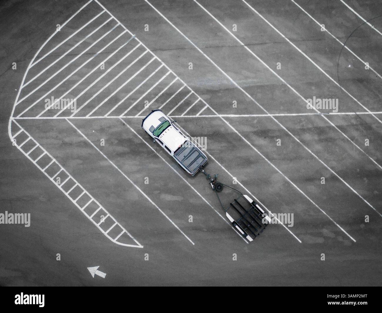 Aerial view solitary truck hi-res stock photography and images - Alamy