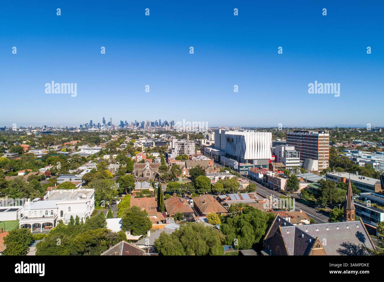 Aerial view of beautiful urban landscape with modern and traditional ...