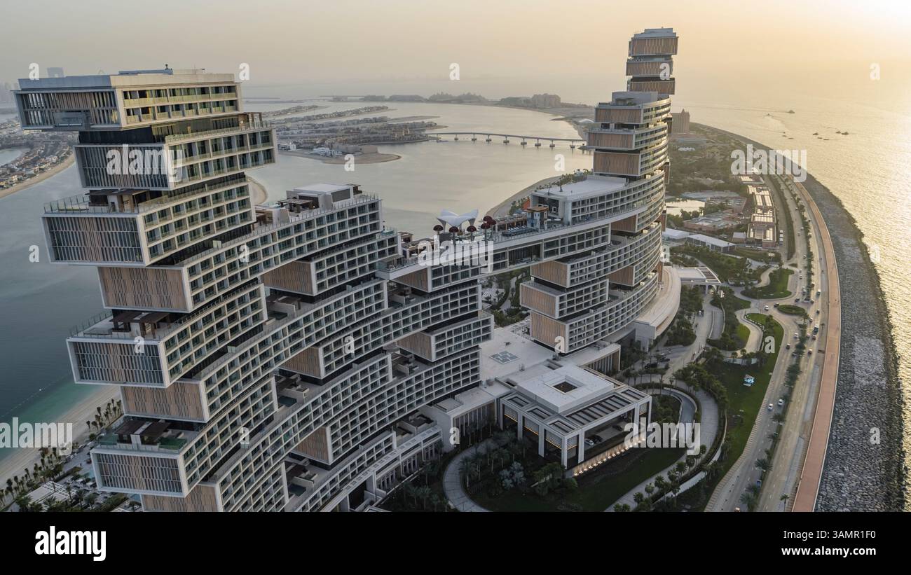 Dubai, United Arab Emirates - 06 February 2023: Aerial view of Atlantis ...