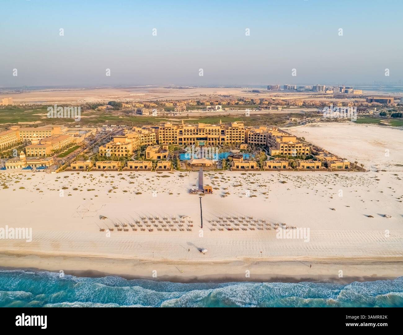 Aerial view of luxury resort and spa near Abu Dhabi, U.A.E. Stock Photo