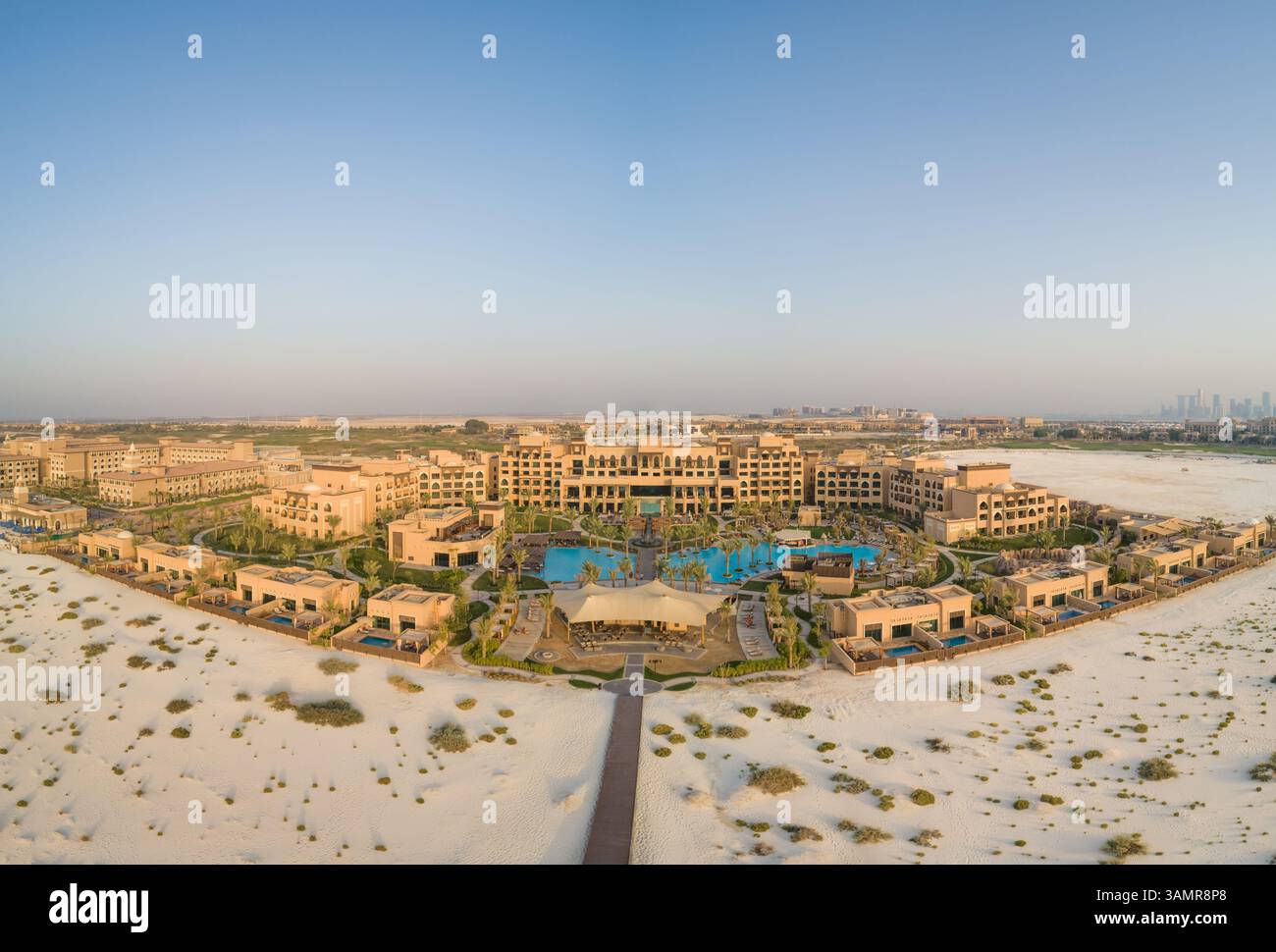Aerial view of luxury resort and spa near Abu Dhabi, U.A.E. Stock Photo