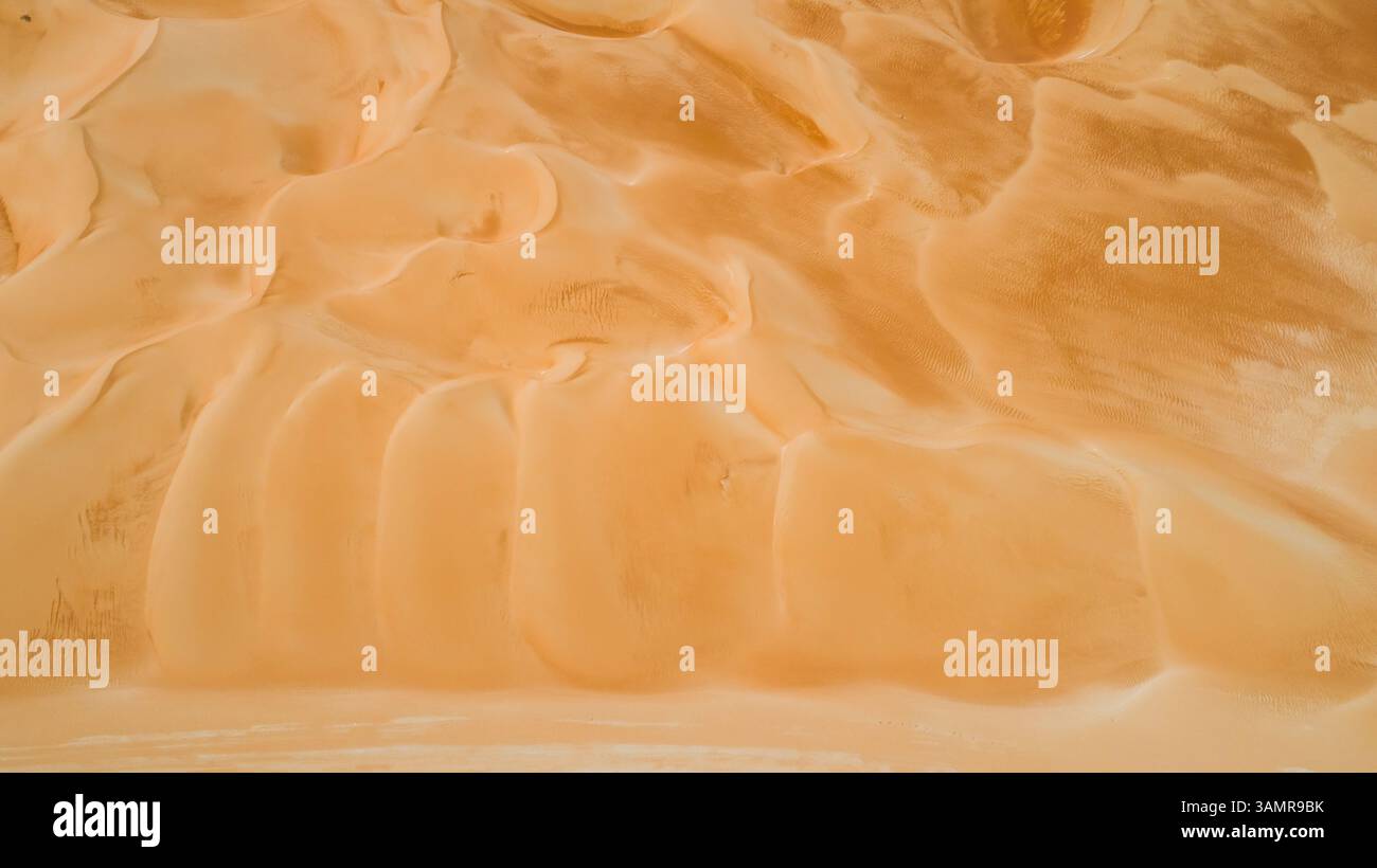 Abstract aerial view of the Abu Dhabi desert, U.A.E. Stock Photo