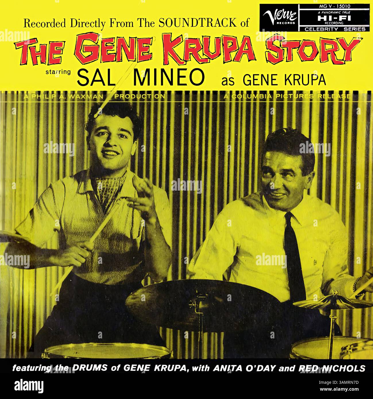 Leith Stevens - The Gene Krupa Story - Vintage vinyl record cover Stock Photo