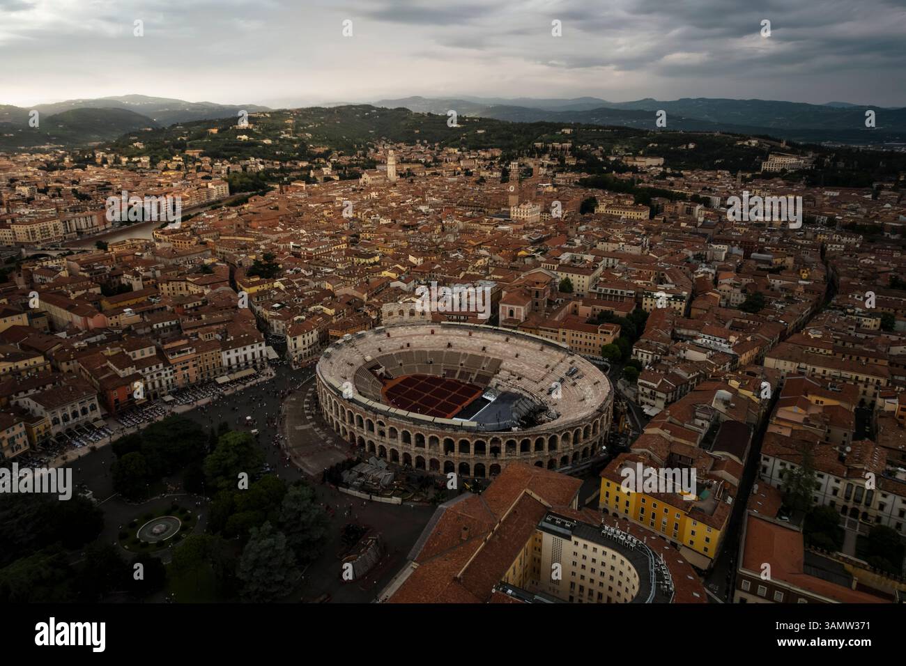 Aerial view of historic Arena di Verona, Verona, Italy Stock Photo - Alamy