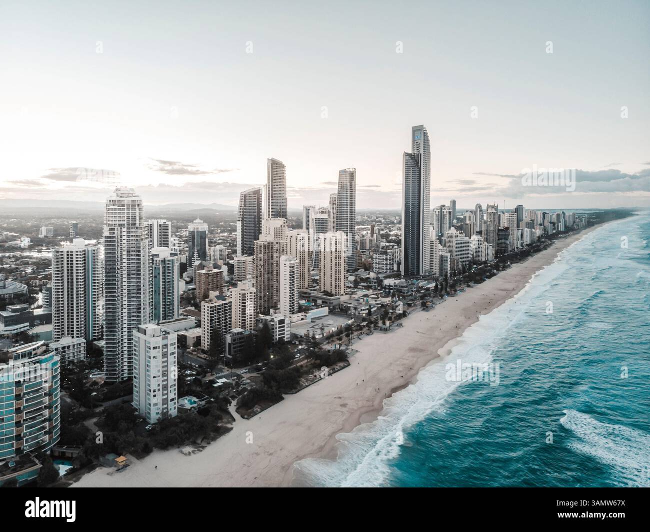 Aerial View Of Surfers Paradise Skyline Gold Coast Australia Stock aerial-view-of-surfers-paradise-skyline-gold-coast-australia-stock