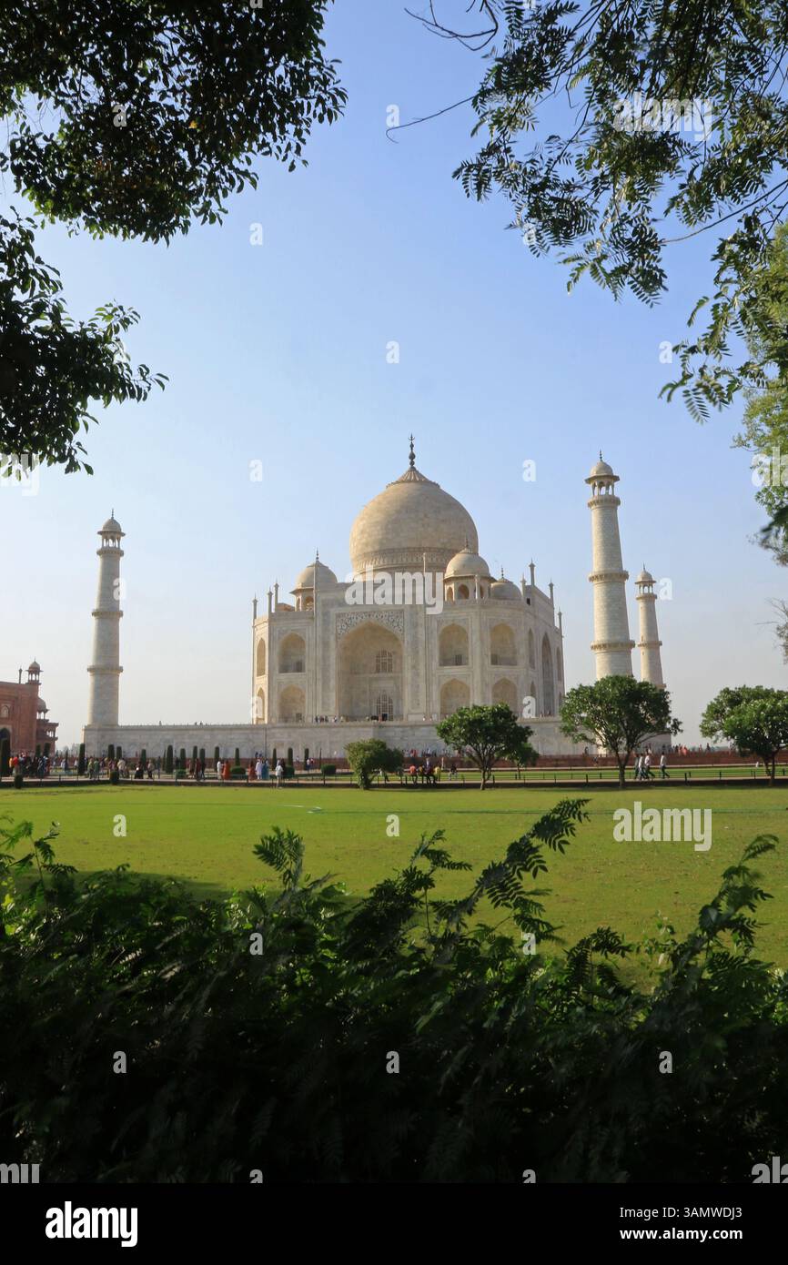 Taj Mahal - marble mausoleum in Agra, India, one of of the New 7 Wonders of the World. Stock Photo