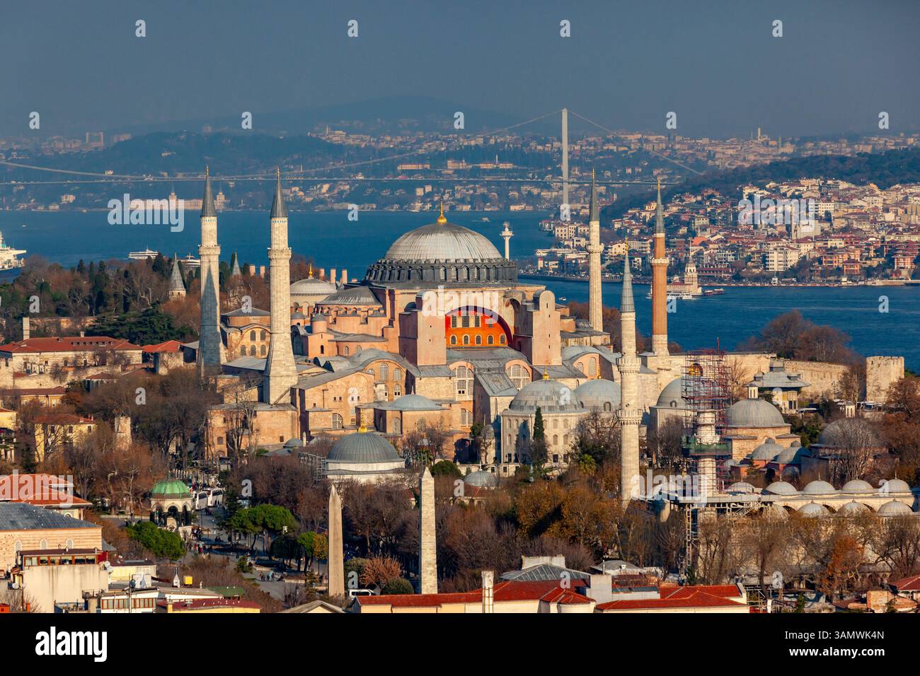 Aerial View Of Hagia Sophia Bosphorus And Bosphorus Bridge Istanbul aerial-view-of-hagia-sophia-bosphorus-and-bosphorus-bridge-istanbul