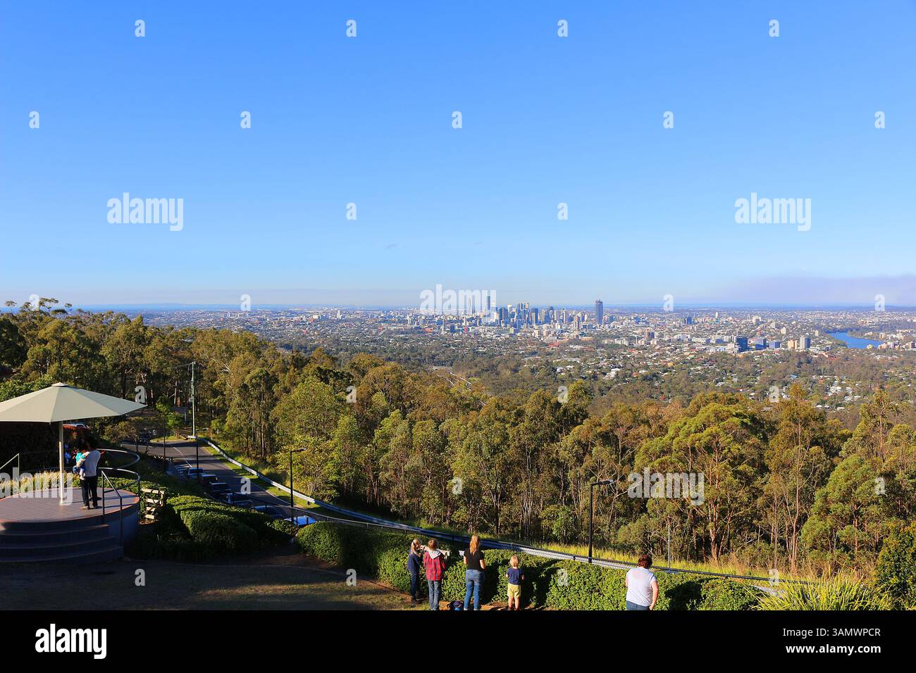 View at Bisbane from viewing platform at Mount Coot-tha (Queensland ...