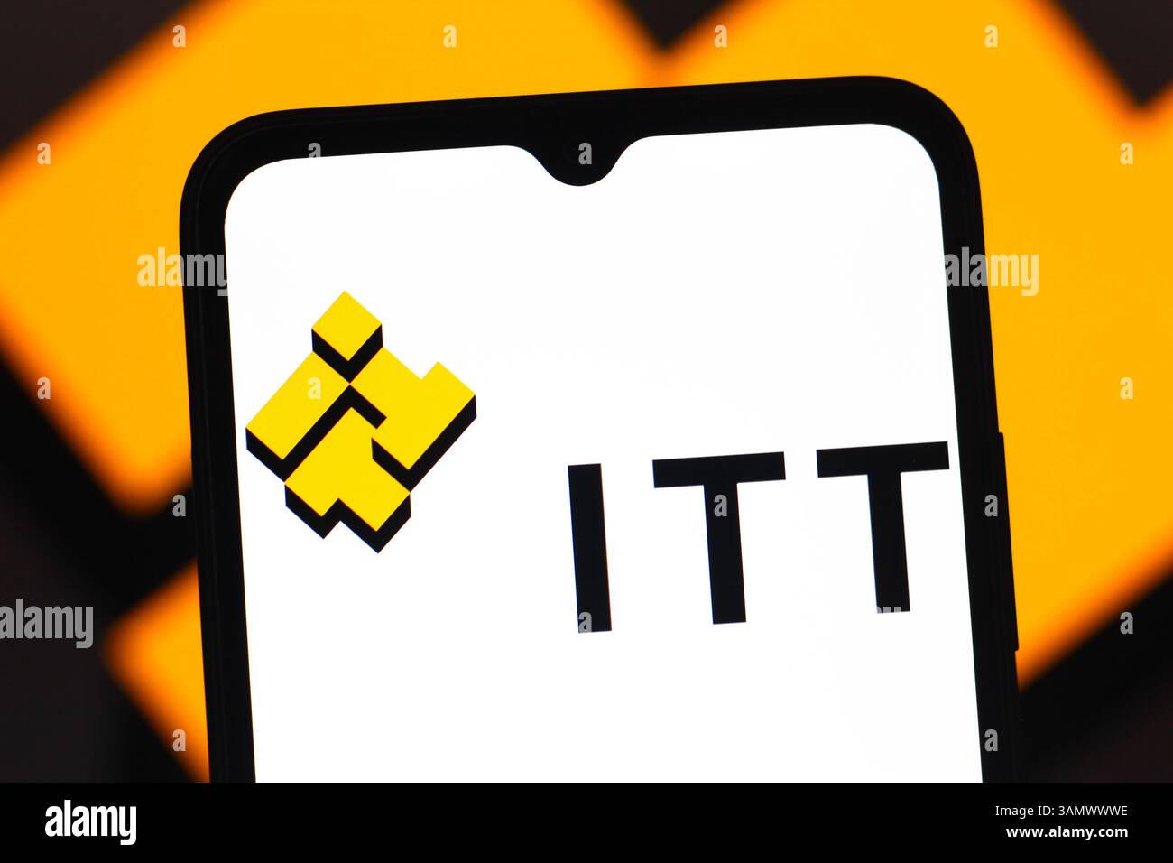 In this photo illustration, the ITT logo is seen displayed on a ...
