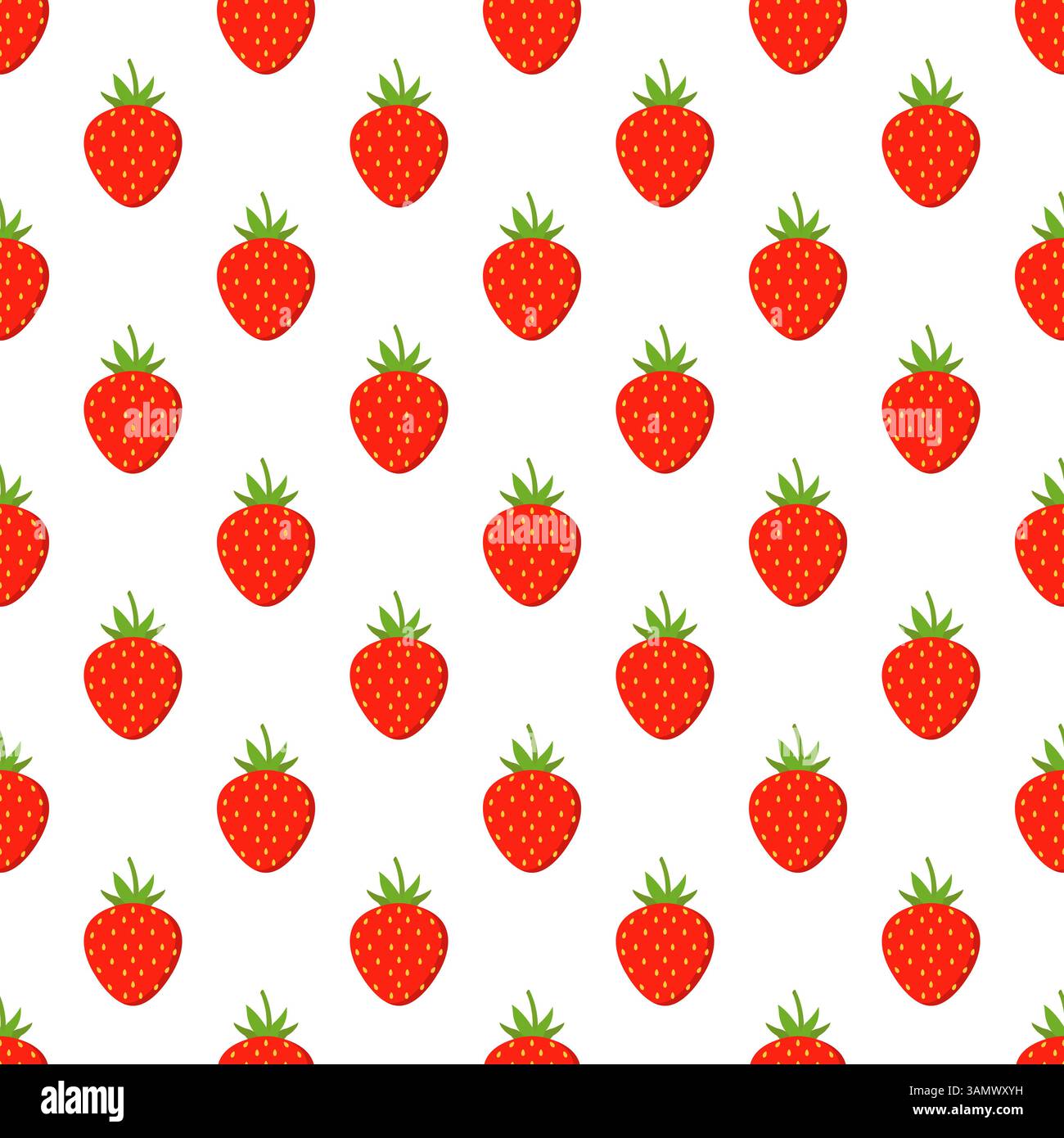 Seamless pattern of fresh strawberry background Stock Vector