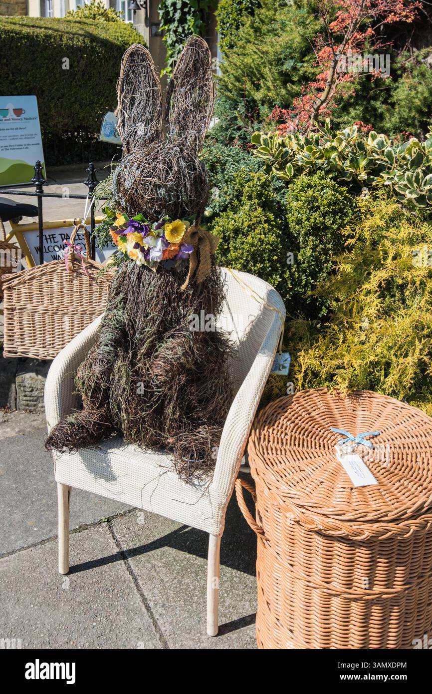 Interesting external displays at The Dalesman Cafe in Gargrave, a welcome stop for ,amongst others,cyclists and Pennine Way walkers. Stock Photo