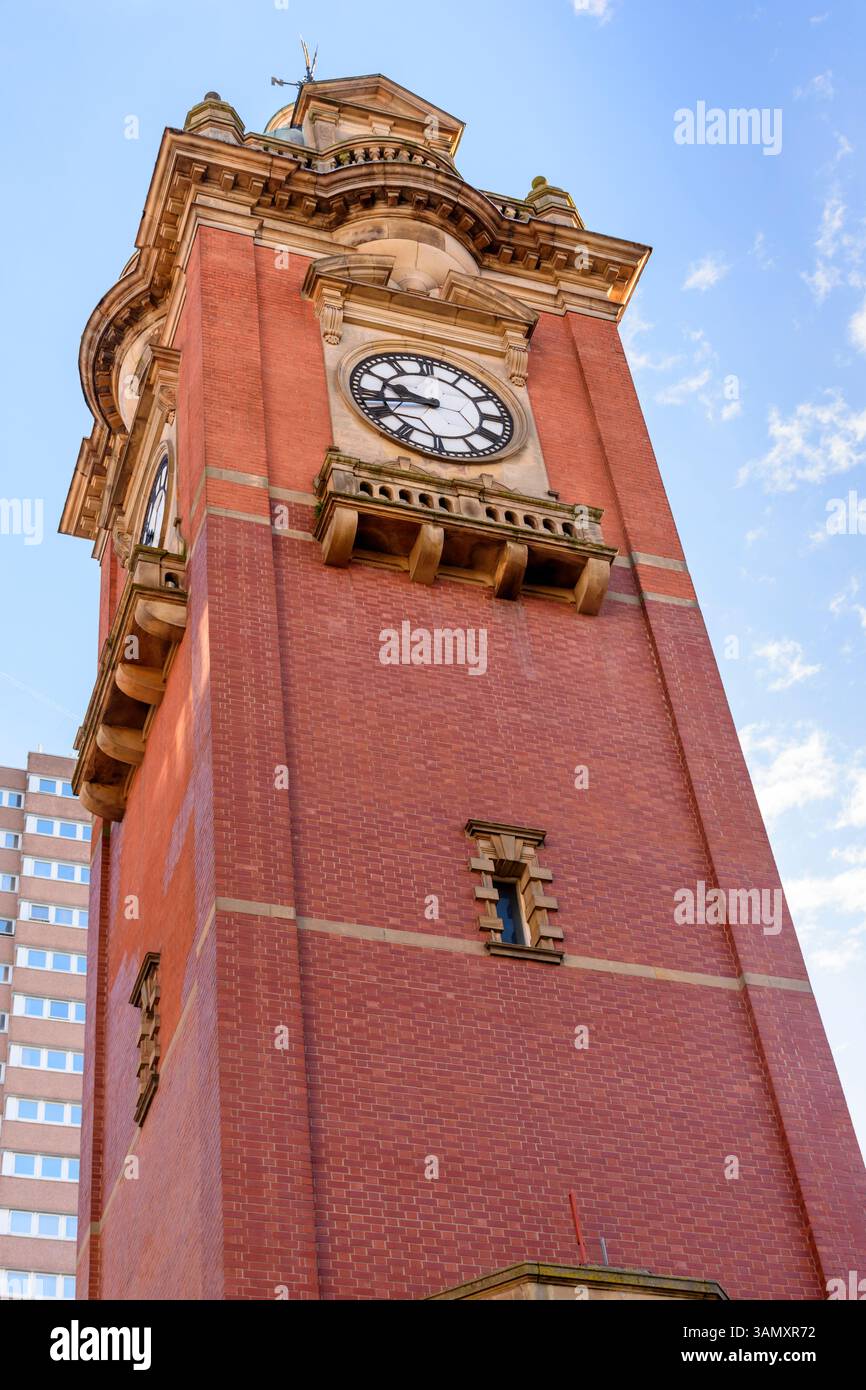 The Victoria Centre Clock Tower, Nottingham, England, UK.  Built 1898-1900. by AE Lambert for the Great Central Railway Co. Grade II listed. Stock Photo