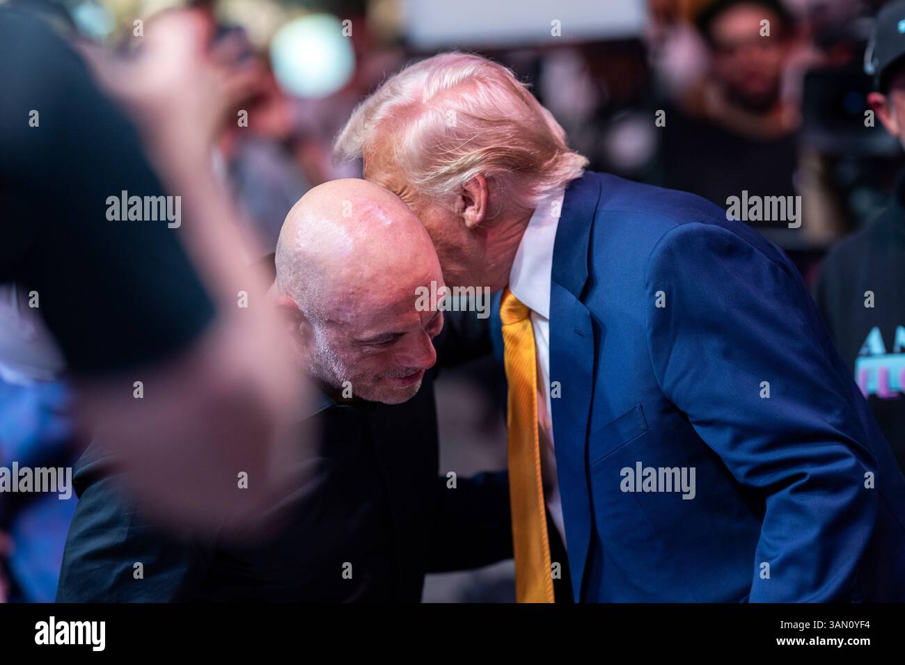 President Donald Trump attends UFC 314 at the Kaseya Center in Miami ...