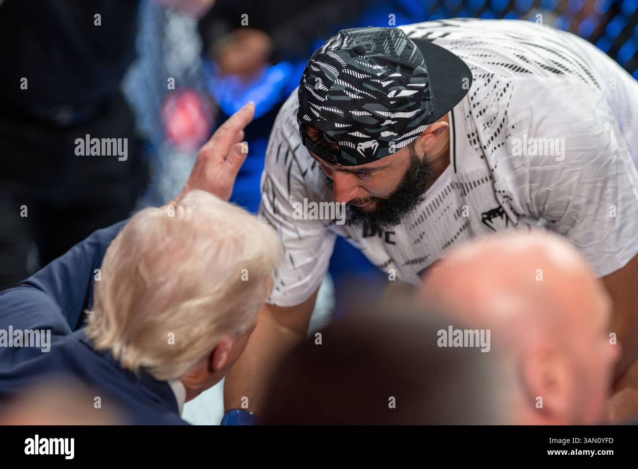 President Donald Trump attends UFC 314 at the Kaseya Center in Miami ...