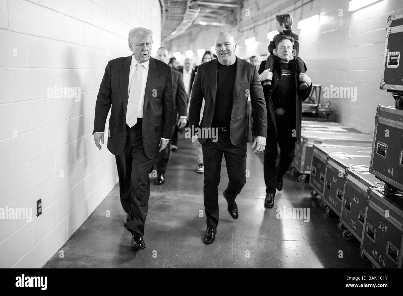 President Donald Trump attends UFC 314 at the Kaseya Center in Miami ...
