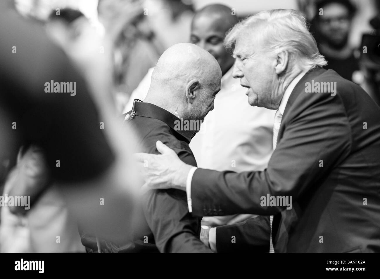 President Donald Trump attends UFC 314 at the Kaseya Center in Miami ...