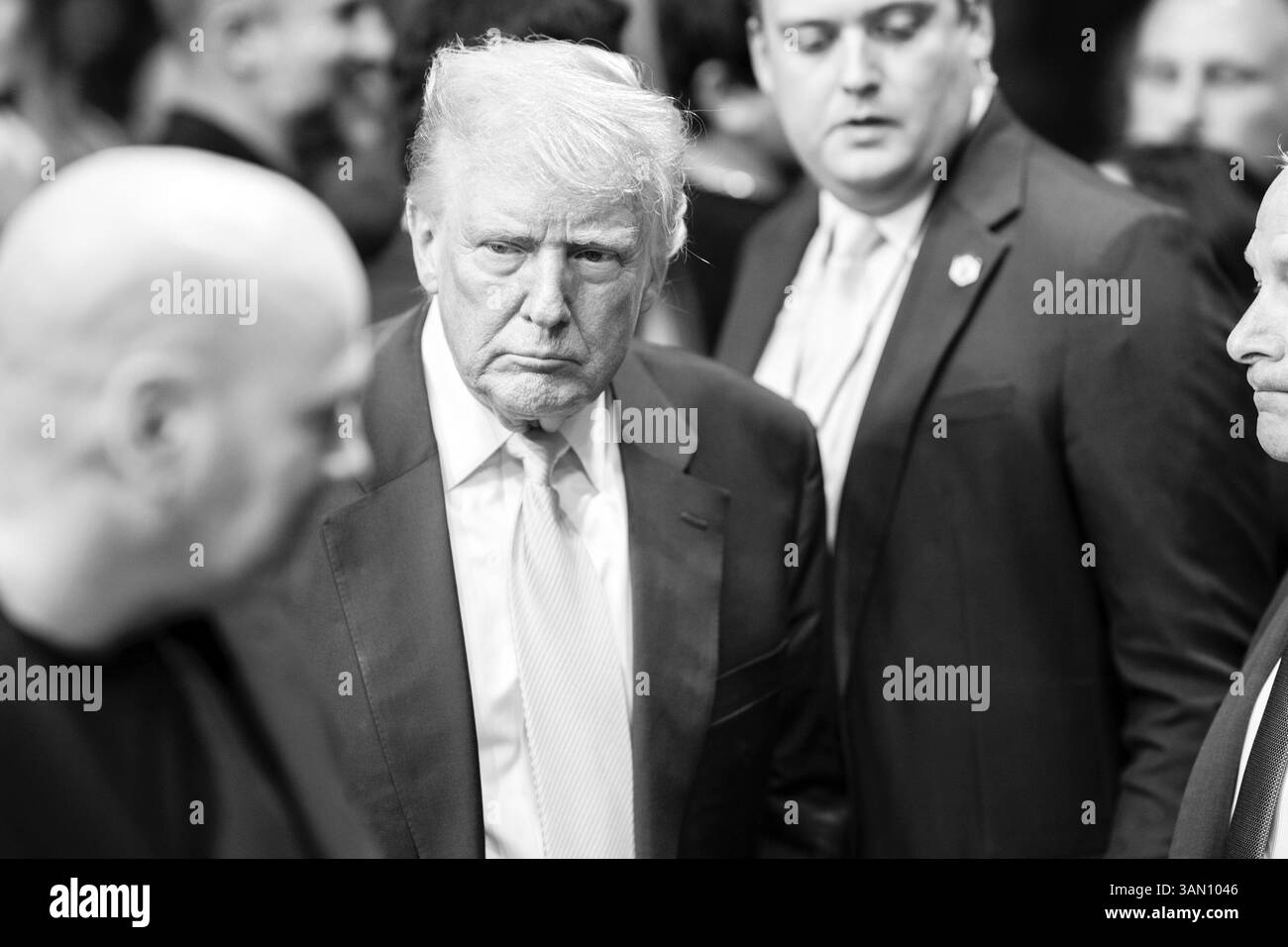President Donald Trump attends UFC 314 at the Kaseya Center in Miami ...