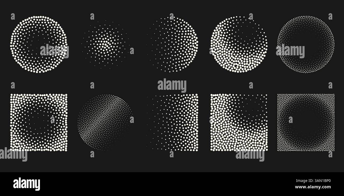 Halftone dot tone grunge effect abstract pattern texture vector graphic retro illustration.gradient geometric element art shape modern creative pop Stock Vector