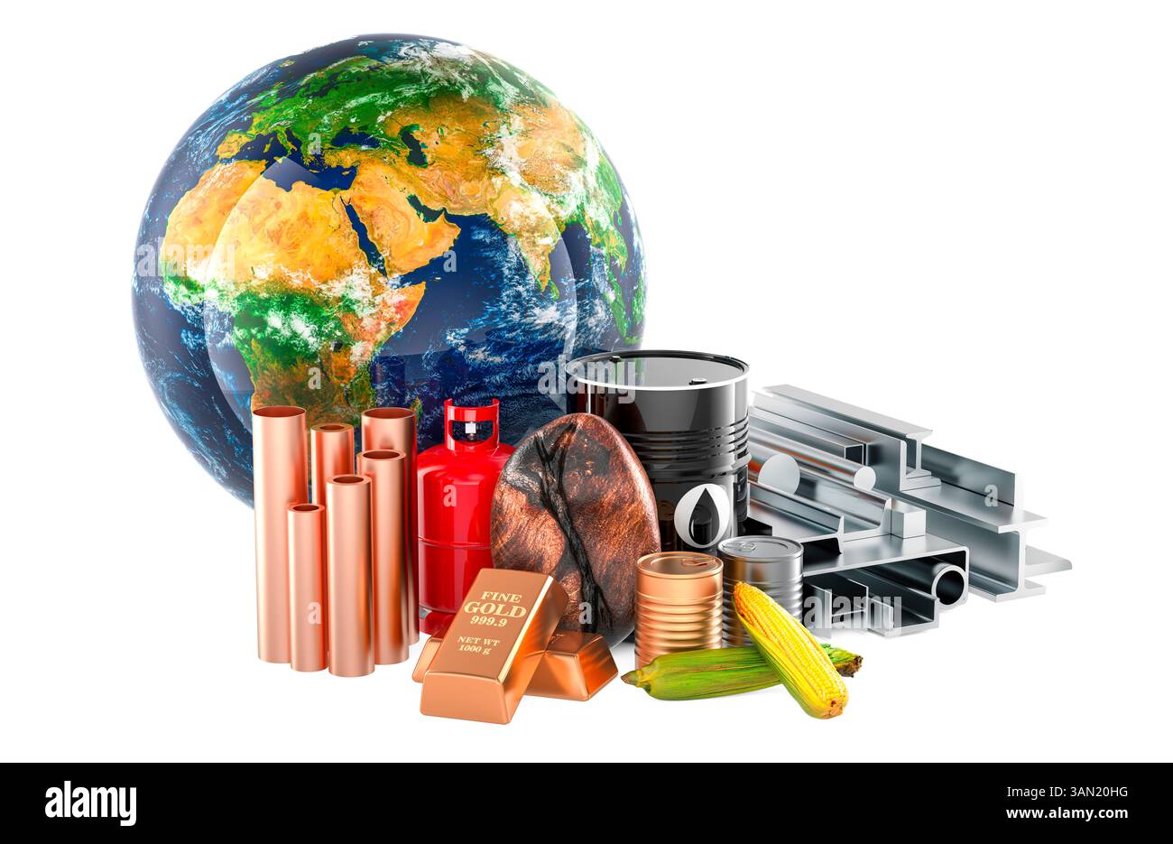Commodity Assets Examples Global Commodities, economic resource. Gas, oil, corn, coffee beans ...