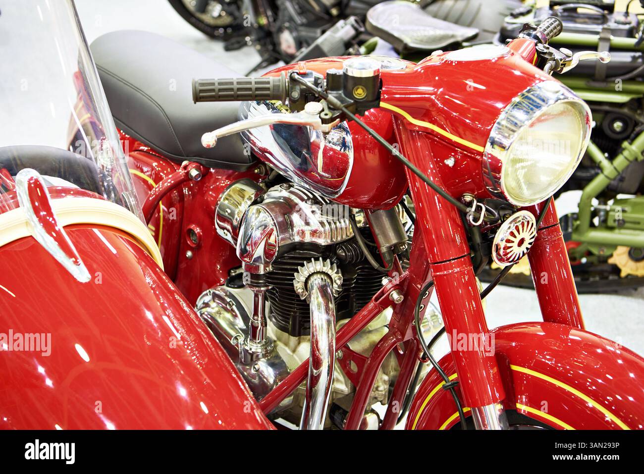 Retro motorcycle with sidecar Stock Photo - Alamy