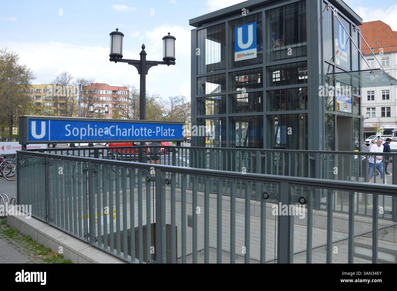 Berlin, Germany - April 14, 2025 - Entrance of U-Bahn station Sophie ...