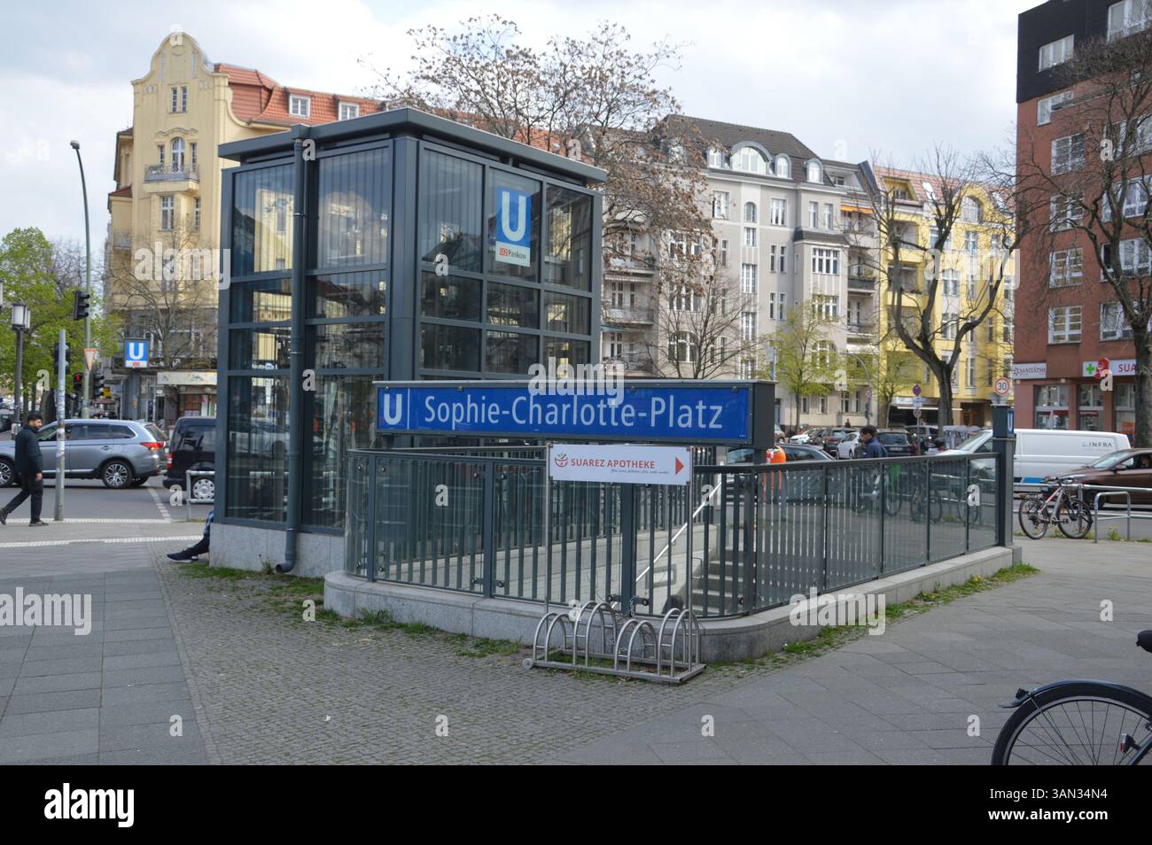 Berlin, Germany - April 14, 2025 - Entrance of U-Bahn station Sophie ...