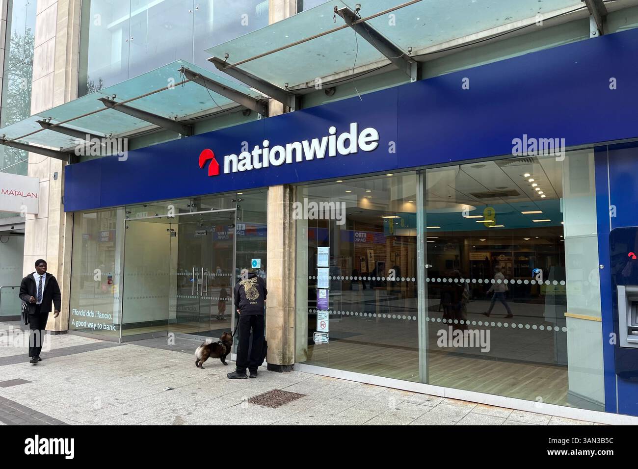 Nationwide Building Society Exterior on Queen Street. Cardiff, Wales, United Kingdom. 12th April 2025. - Smartphone Captured Stock Image