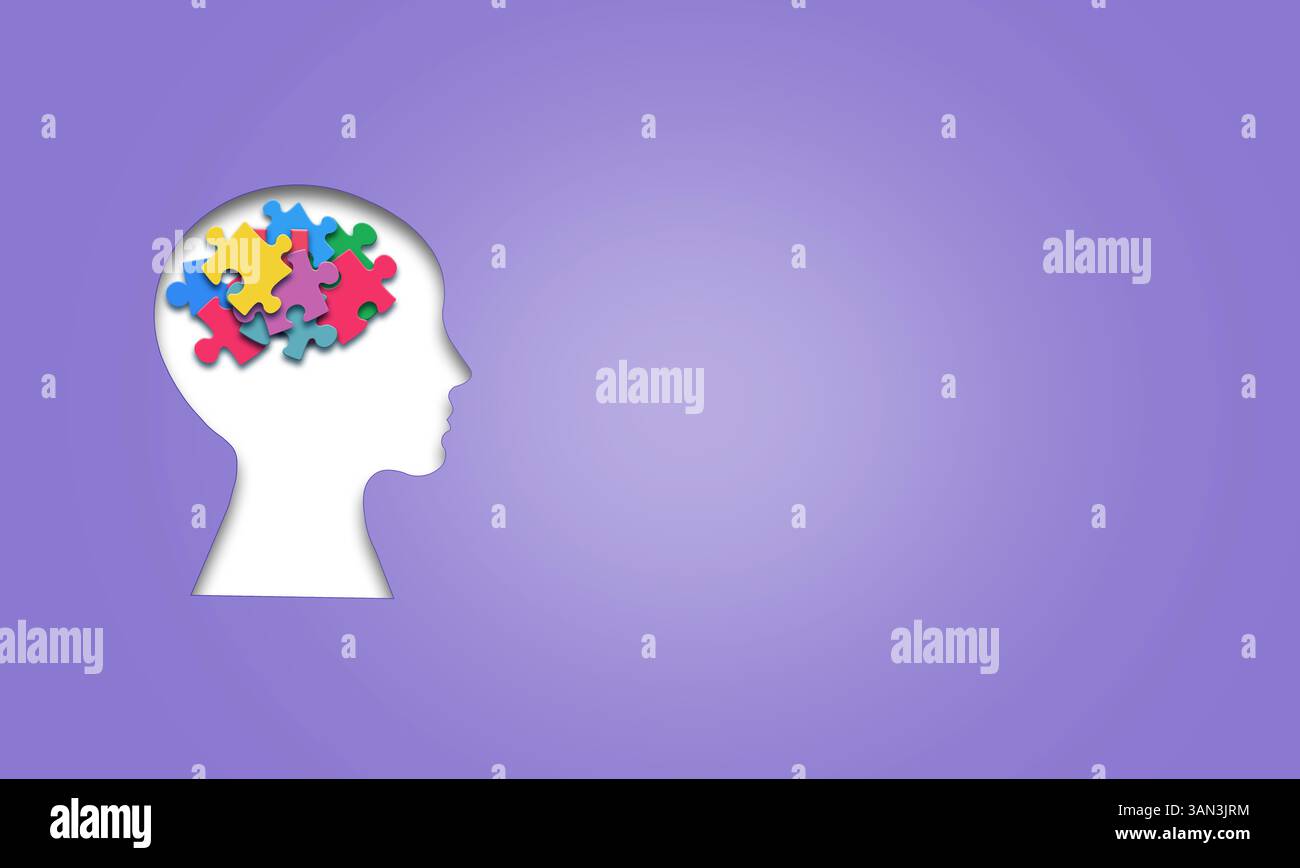 brain with puzzle, autism, memory loss, dementia and alzheimer ...