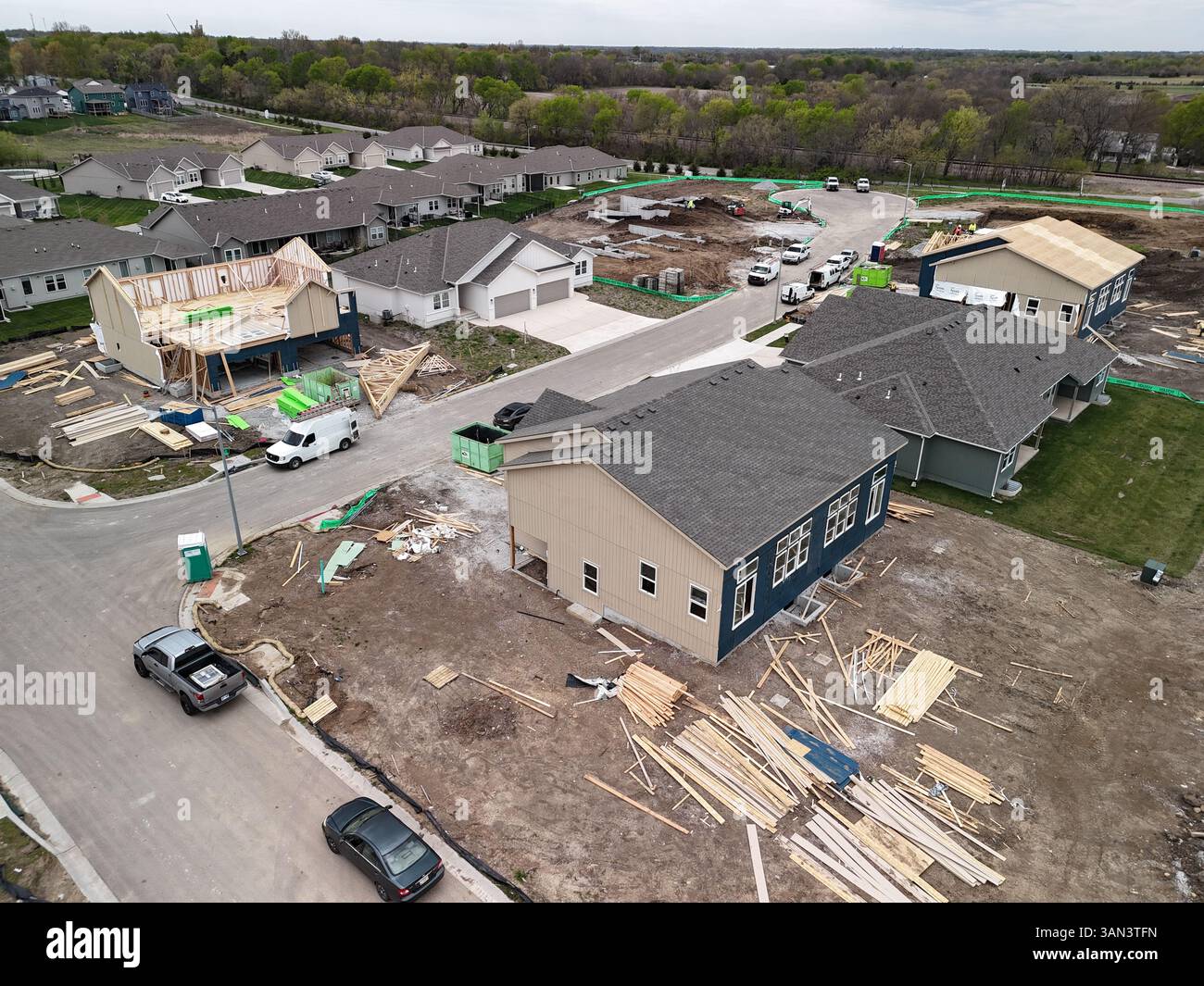Spring Hill, Kansas - April 14, 2025: New Residential Home Construction ...