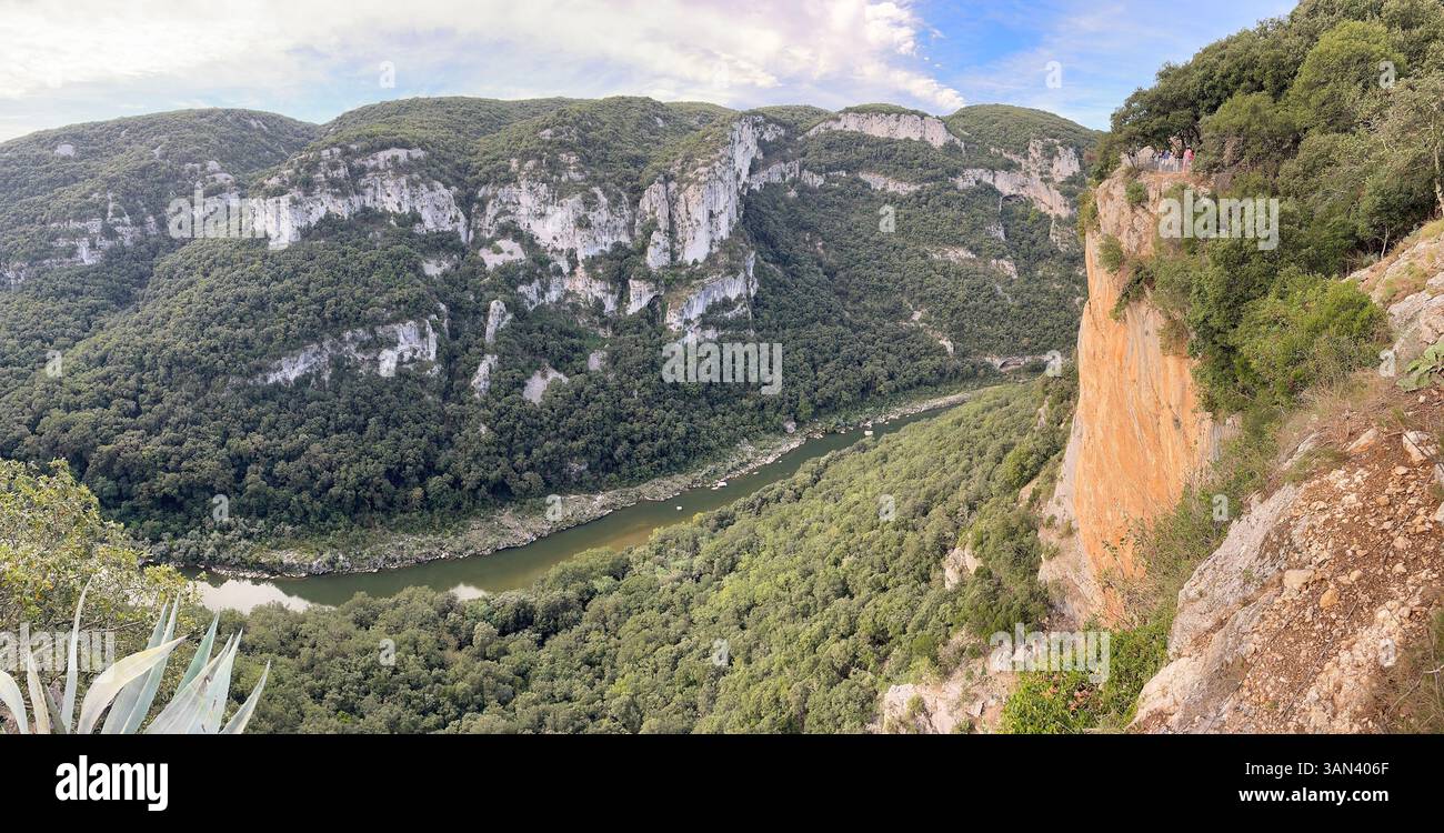Panorama of the Ardeche gorges, Gard, France - Smartphone Captured Stock Image