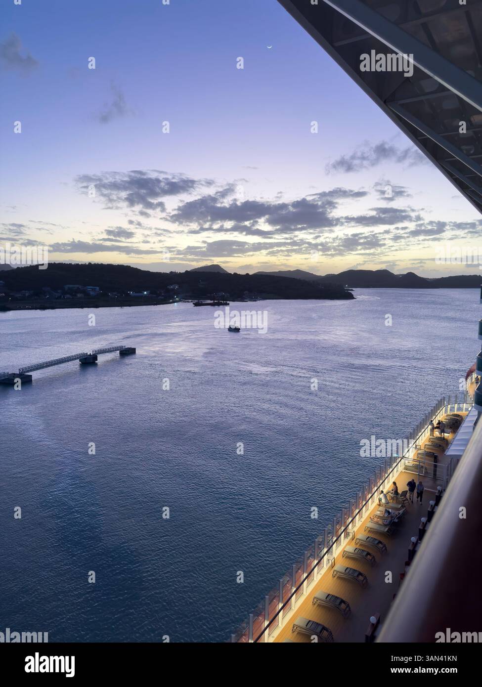 View of St Johns, Antigua coastline from cruise ship - Smartphone Captured Stock Image