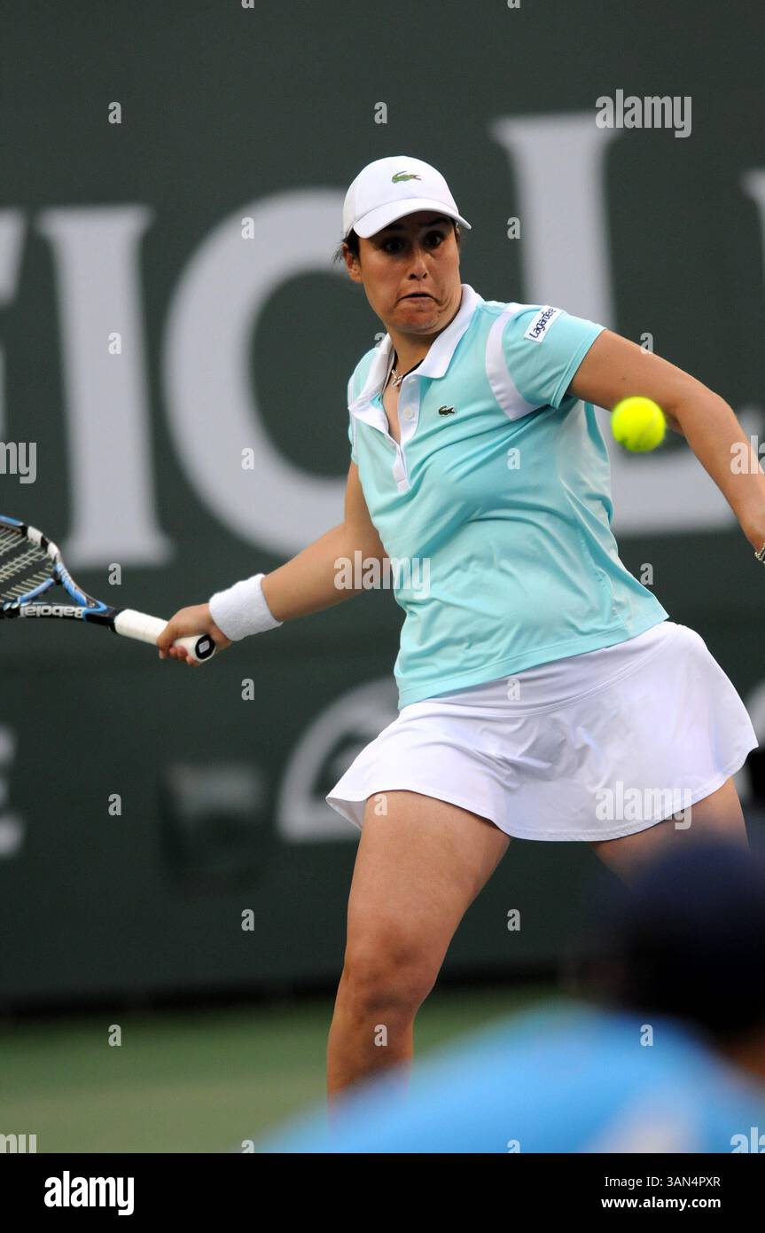 March 14 2008: Stephanie Cohen-Aloro of France in action during day 5 of the the Pacific Life Open at the Indian Wells Tennis Garden in Indian Wells, California John Green/CSM (Credit Image: © John Green/Cal Sport Media) Stock Photo