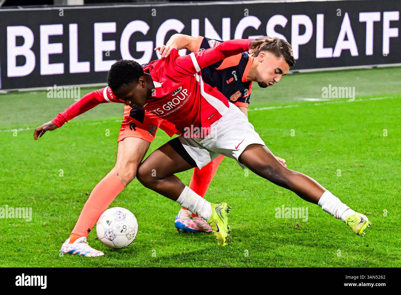 ALKMAAR - (l-r) Jeremiah Esajas of Jong AZ, Nordin Bukala of FC ...