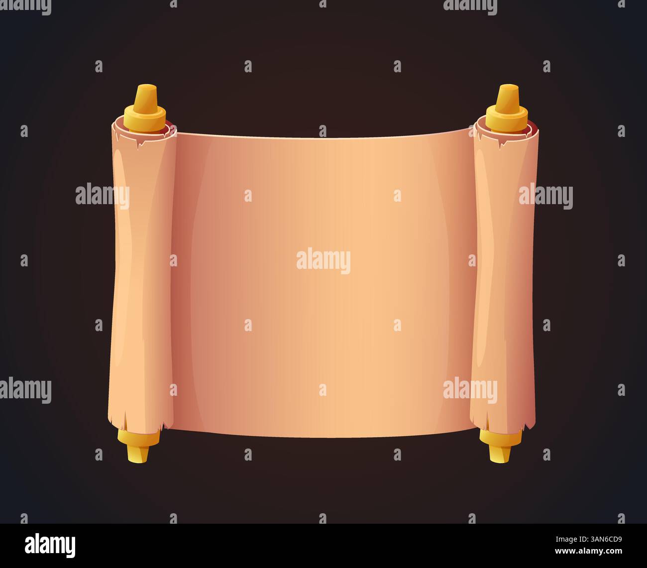 Ancient scroll with blank parchment paper. Vector illustration Stock ...