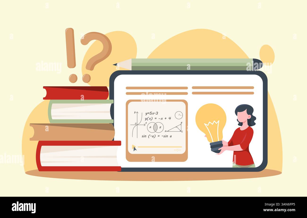 Online education and learning concept. Vector illustration Stock Vector ...