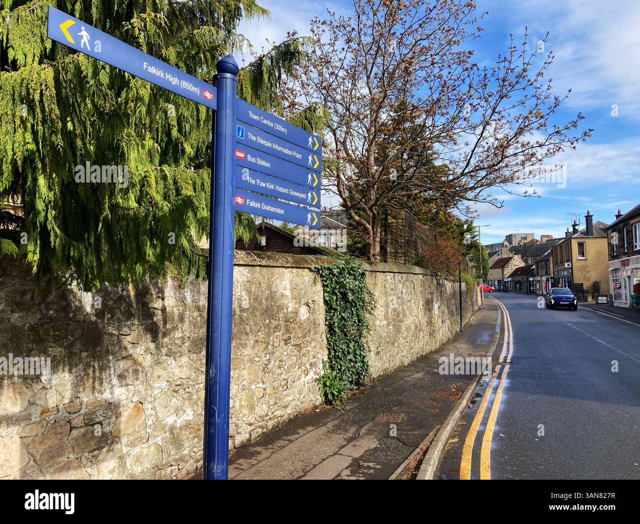 The Cow Wynd, a historic street in Falkirk, Scotland - Smartphone Captured Stock Image