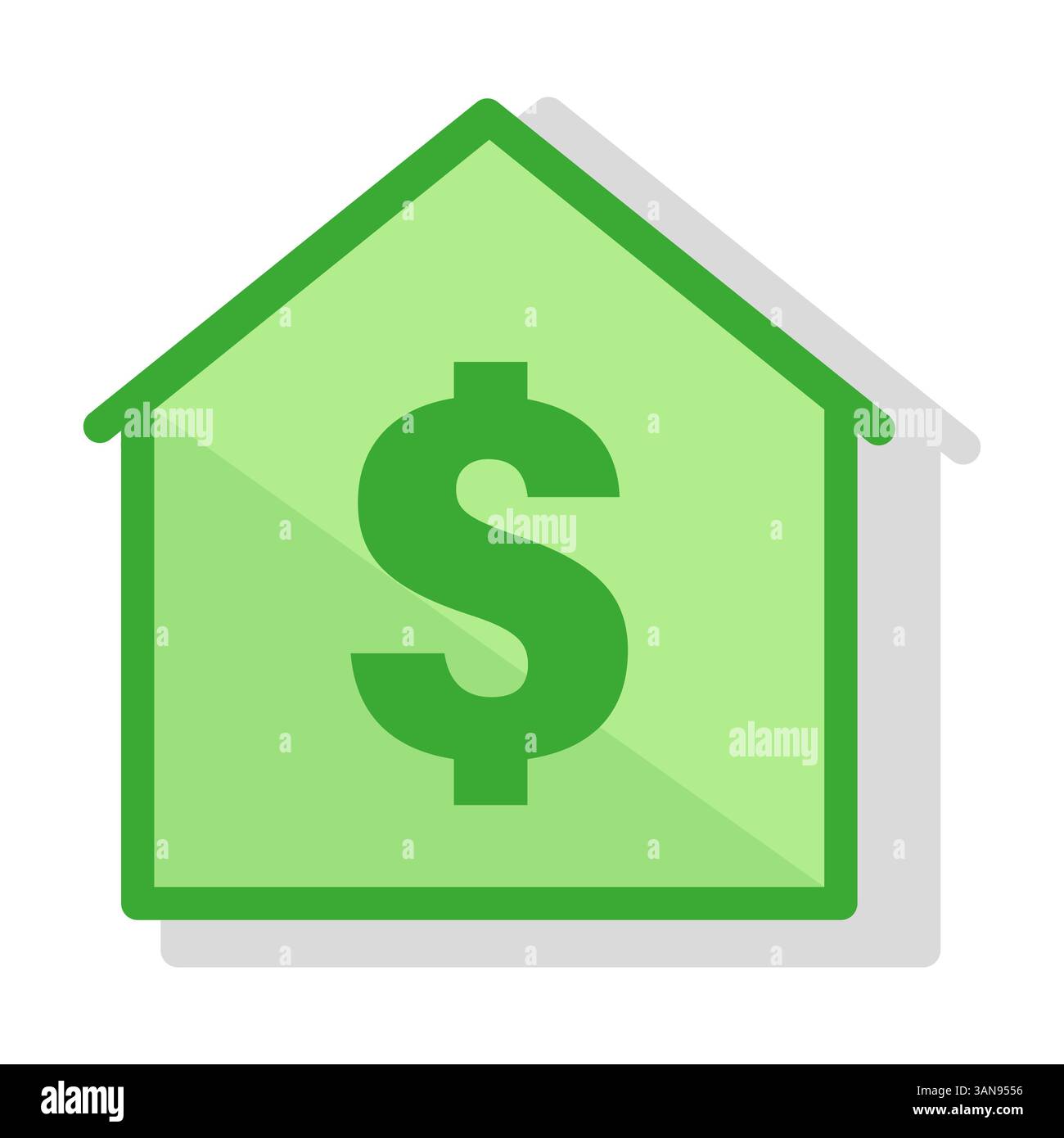Green house shape. Dollar symbol vector. Real estate icon. Finance ...