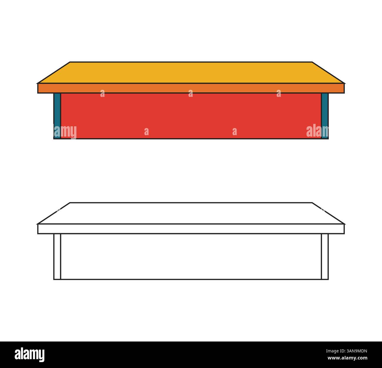 Illustration table retro with line stroke Stock Vector Image & Art - Alamy