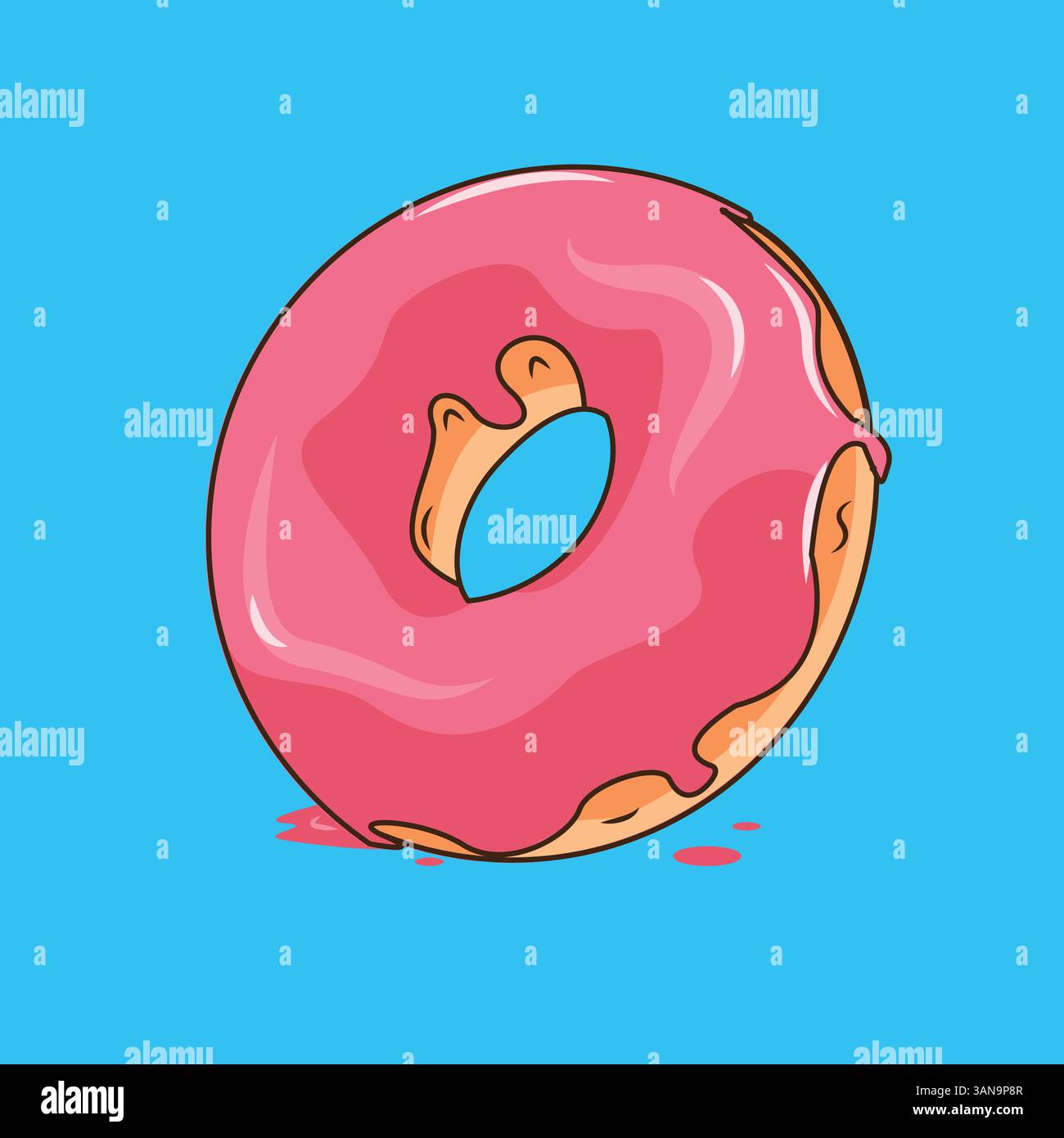 Donut strawberry vector illustration sweet Stock Vector