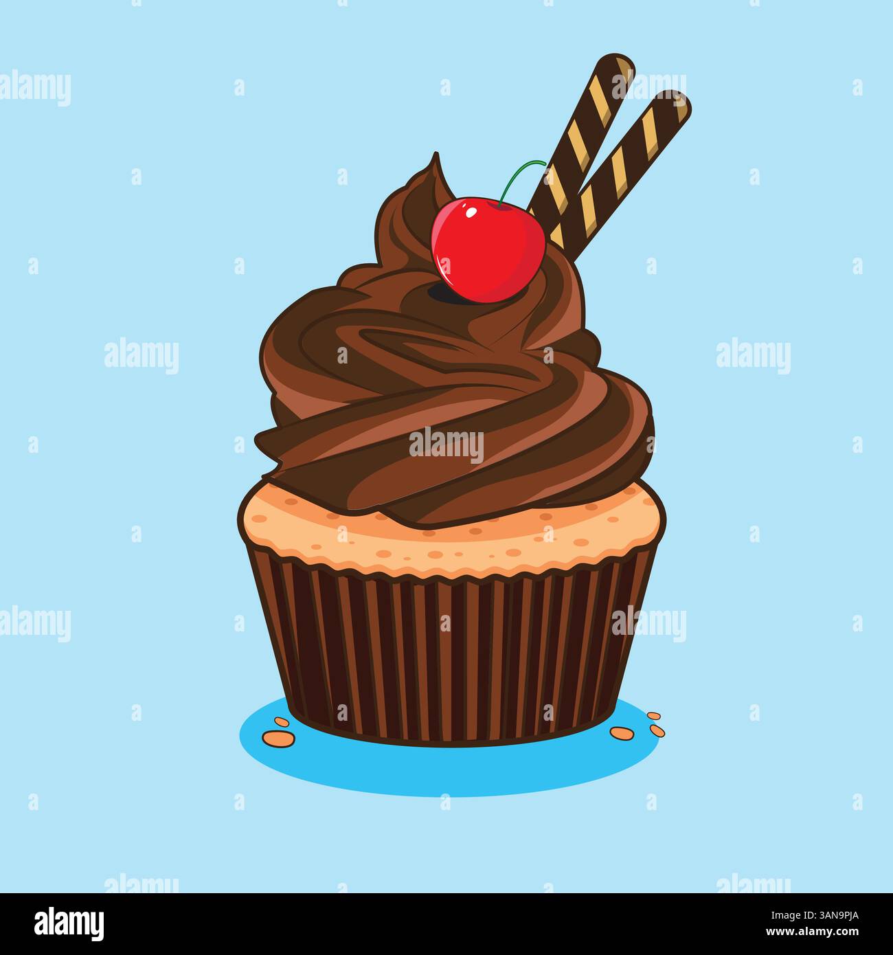 A cute cupcake chocolate vector illustration Stock Vector