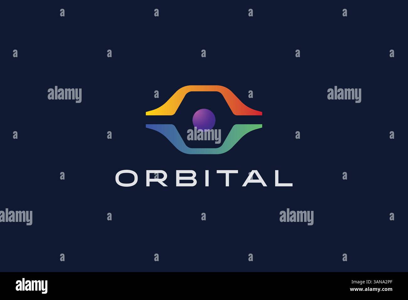 Orbital Logo Tech Mobile App Software Sign Symbol Network Internet Stock Vector